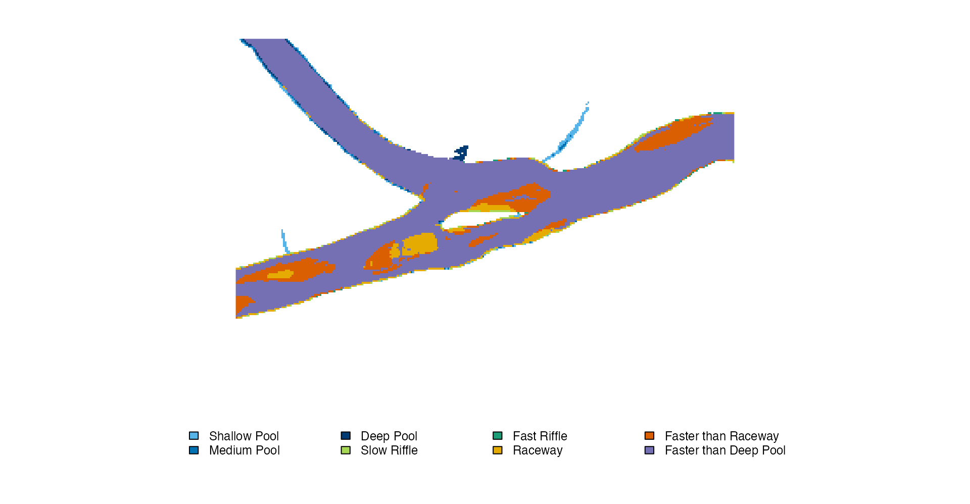 Mesohabitat output cropped to a central area of interest.